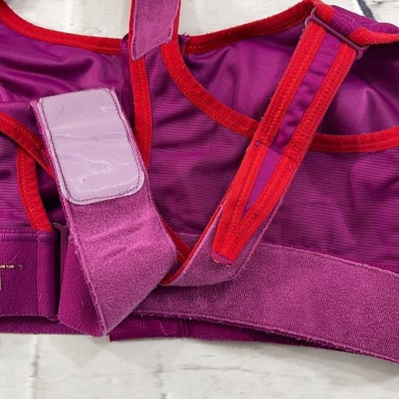 Women’s She Fit Multicolored Padded Athletic Zip Front Velcro Sports Bra CX10 - Picture 7 of 12